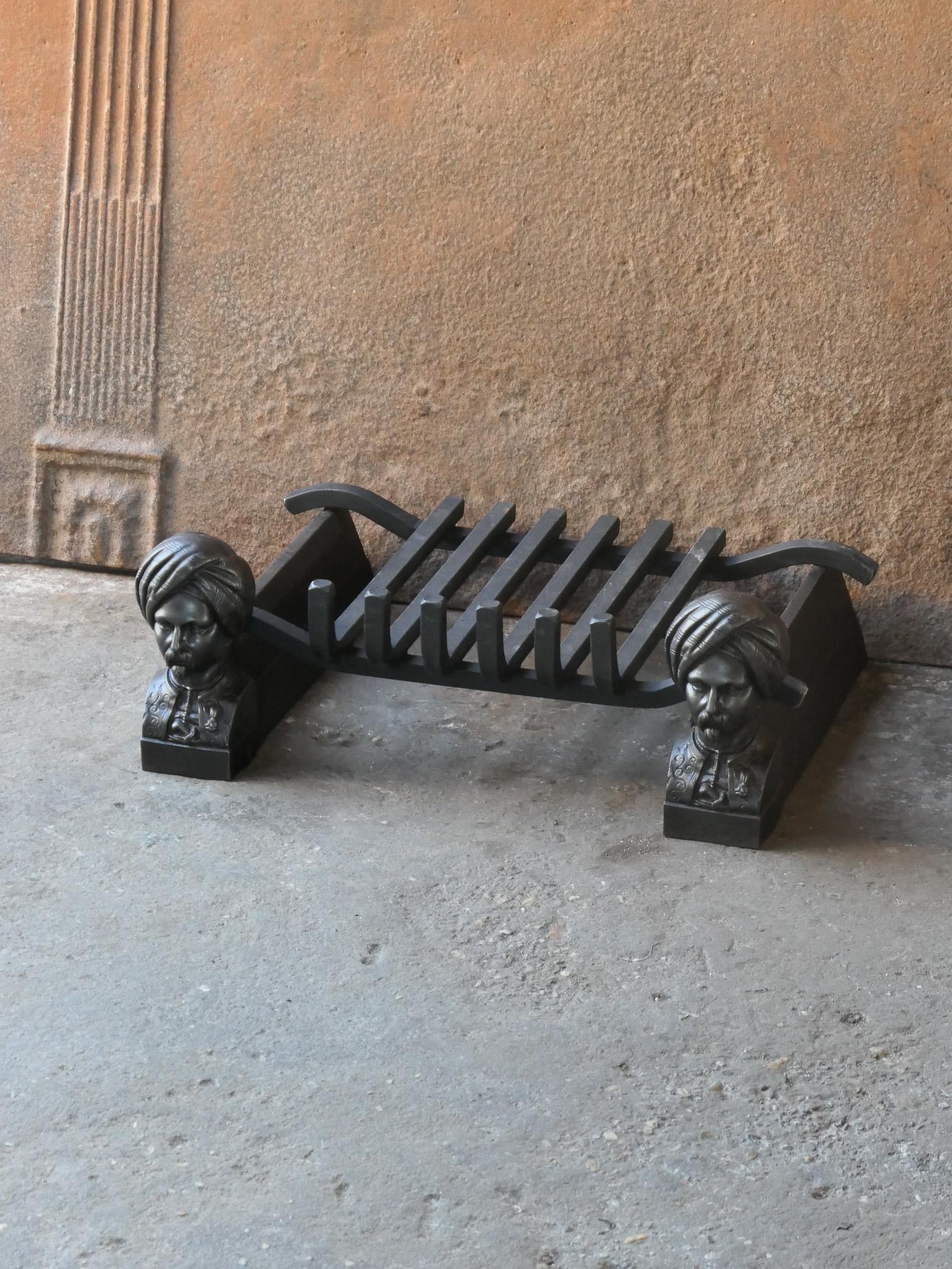 Iron Antique French Napoleon III Fire Grate, Fireplace Grate, 19th Century For Sale