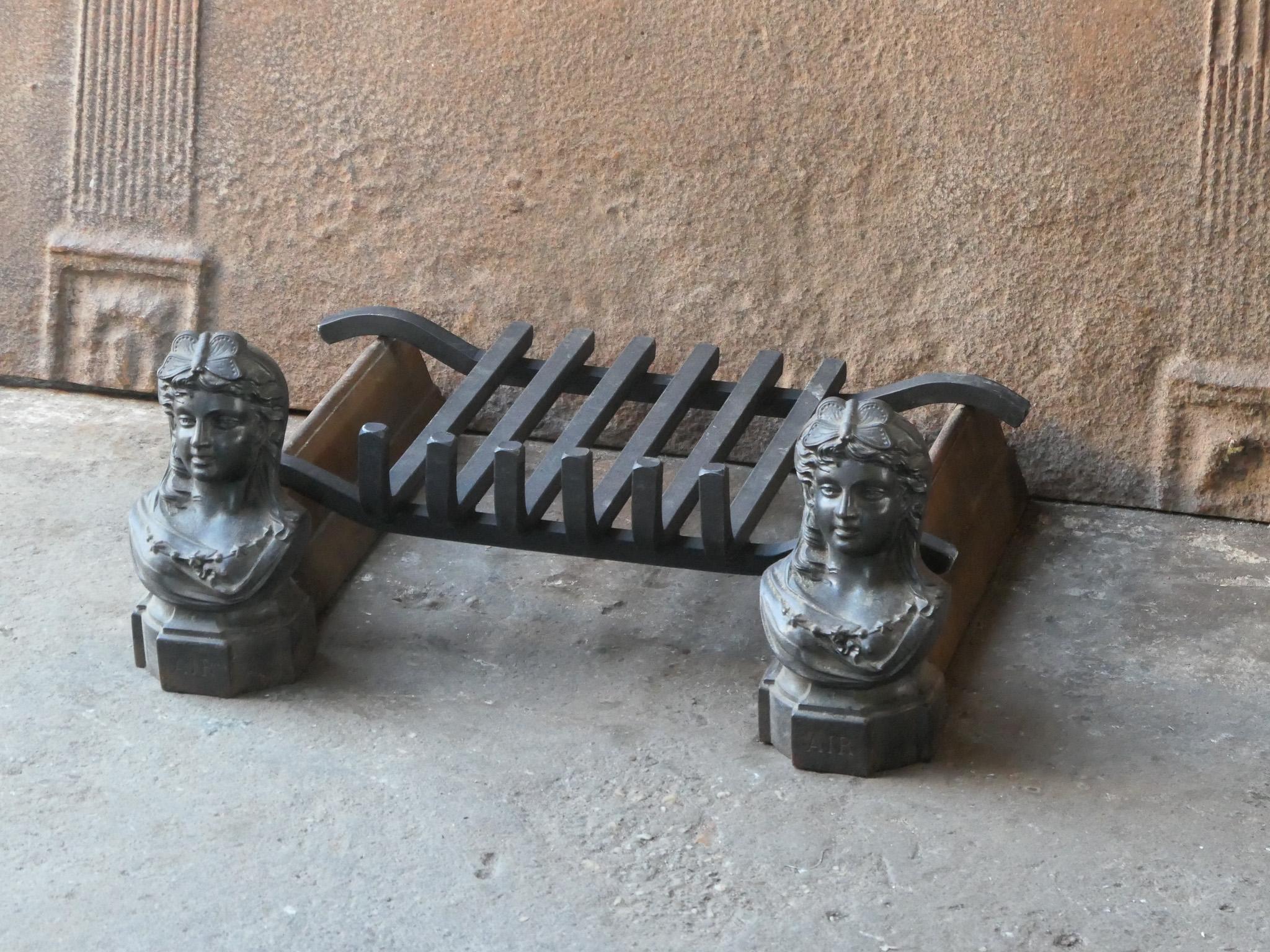 Antique French Napoleon III Fire Grate, Fireplace Grate, 19th Century For Sale 1