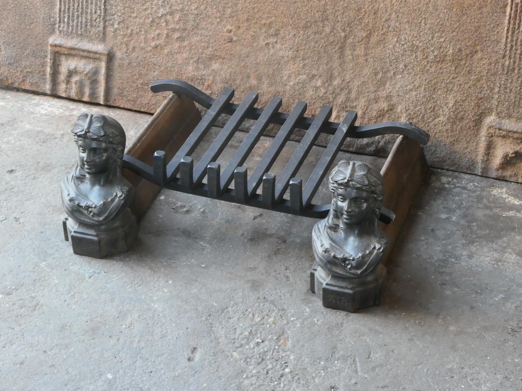 Antique French Napoleon III Fire Grate, Fireplace Grate, 19th Century For Sale 2