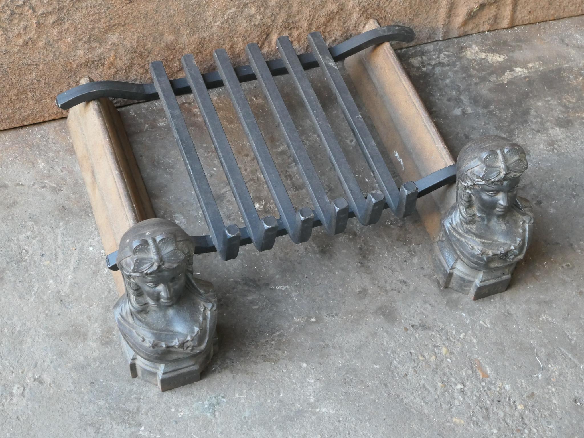 Antique French Napoleon III Fire Grate, Fireplace Grate, 19th Century For Sale 3