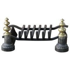 Antique French Napoleon III Fire Grate, Fireplace Grate, 19th Century