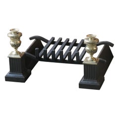 Antique French Napoleon III Fire Grate, Fireplace Grate, 19th Century
