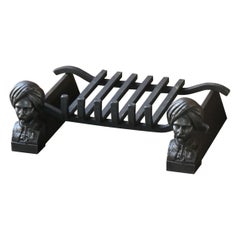 Antique French Napoleon III Fire Grate, Fireplace Grate, 19th Century