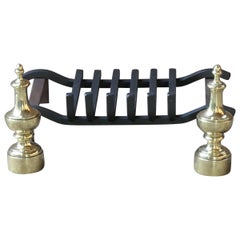 Antique French Napoleon III Fire Grate, Fireplace Grate, 19th Century