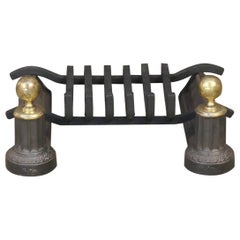 Antique French Napoleon III Fire Grate, Fireplace Grate, 19th Century