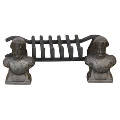 Antique French Napoleon III Fire Grate, Fireplace Grate, 19th Century
