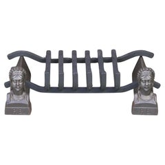 Antique French Napoleon III Fire Grate, Fireplace Grate, 19th Century