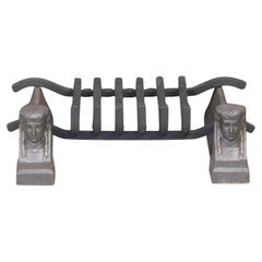 Antique French Napoleon III Fire Grate, Fireplace Grate, 19th Century
