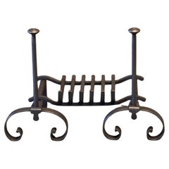 Antique French Napoleon III Fire Grate, Fireplace Grate, 19th Century