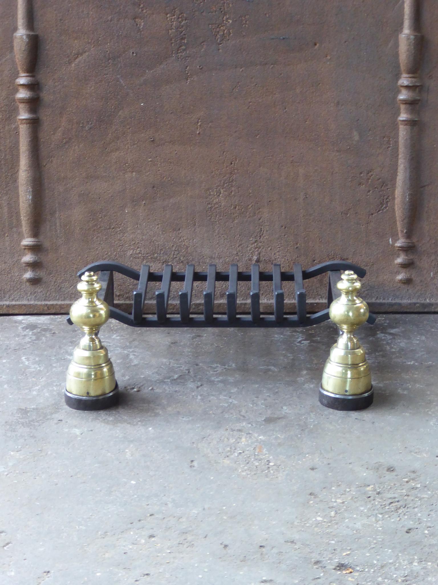 Forged Antique French Napoleon III Fire Grate, Fireplace Grate For Sale