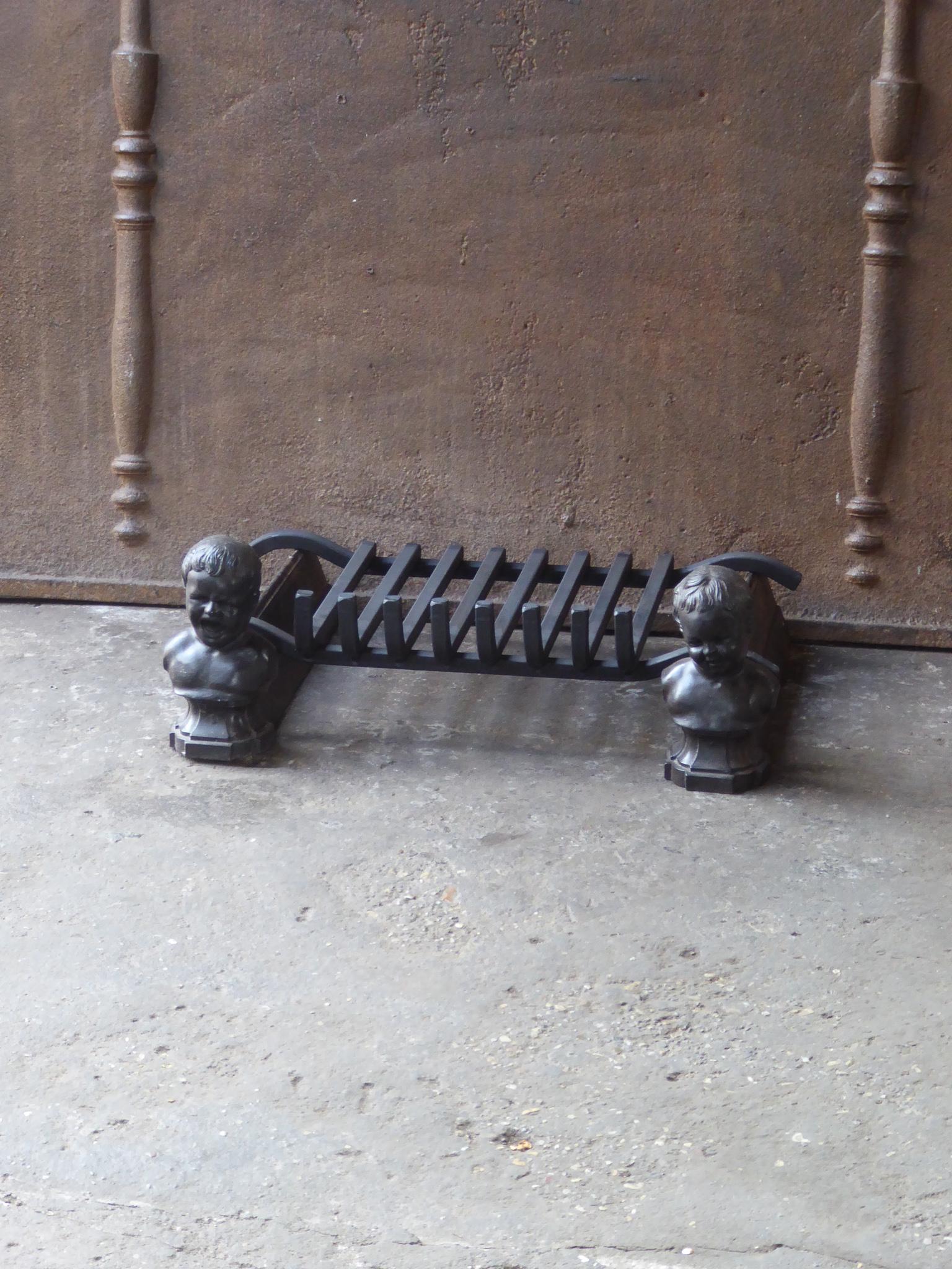 Antique French Napoleon III Fire Grate, Fireplace Grate In Good Condition For Sale In Amerongen, NL