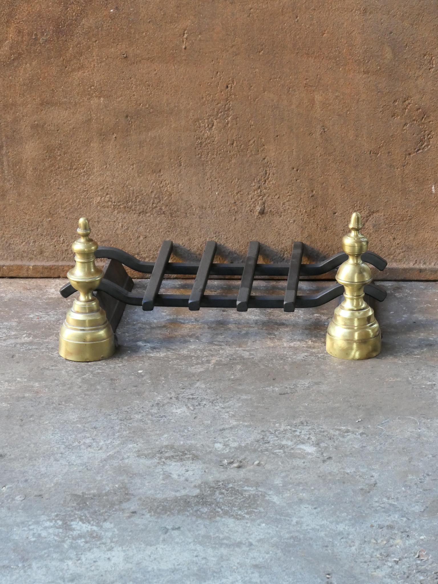 Antique French Napoleon III Fire Grate, Fireplace Grate In Good Condition In Amerongen, NL