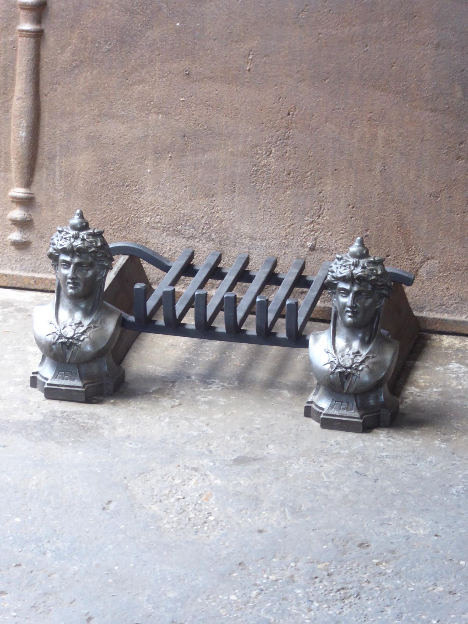 20th Century Antique French Napoleon III Fire Grate, Fireplace Grate For Sale