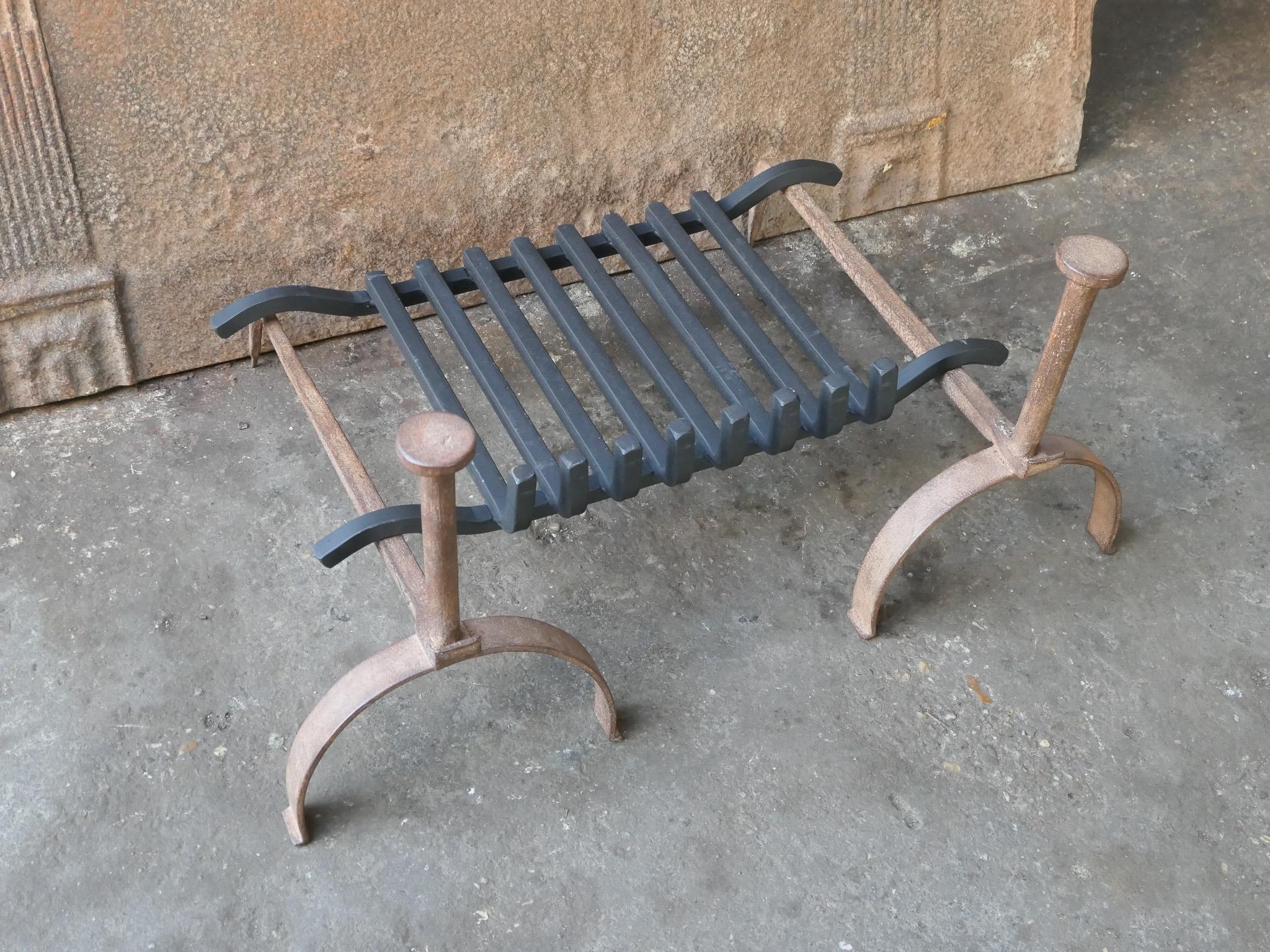 19th Century Antique French Napoleon III Fire Grate, Fireplace Grate For Sale