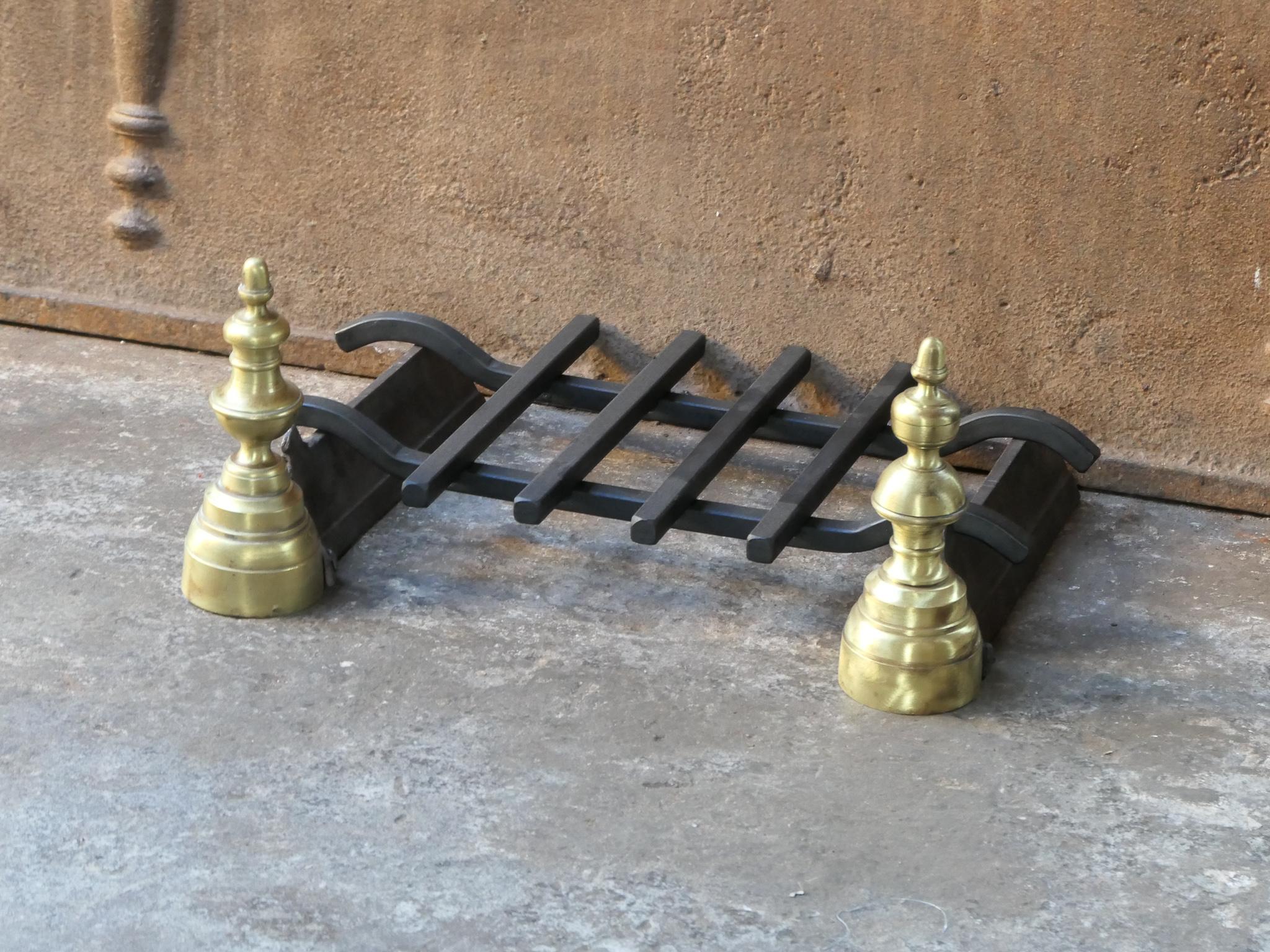 Brass Antique French Napoleon III Fire Grate, Fireplace Grate