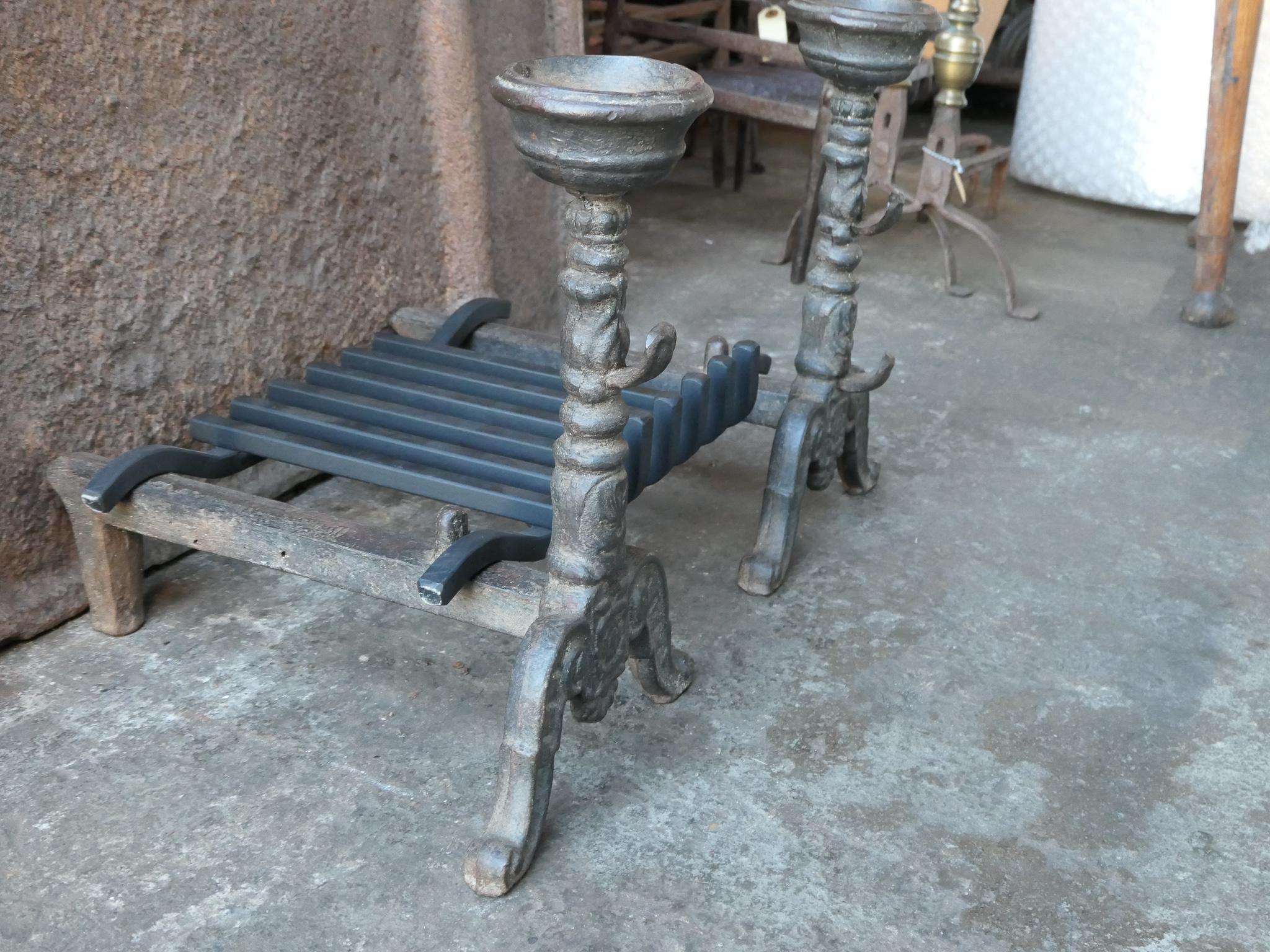 Antique French Napoleon III Fire Grate, Fireplace Grate For Sale 3