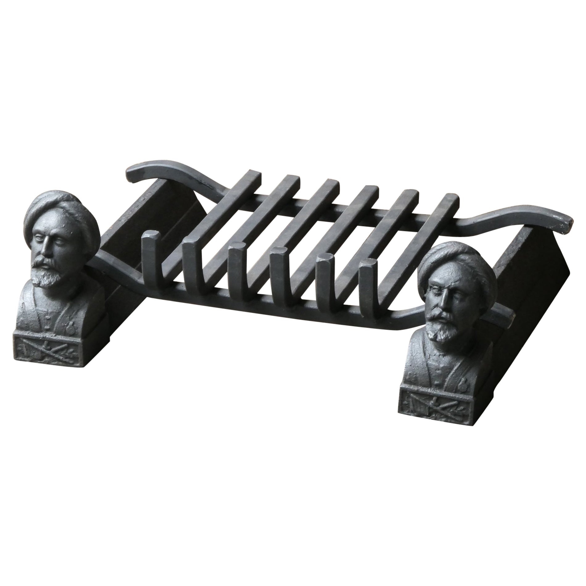 Antique French Napoleon III Fire Grate, Fireplace Grate For Sale