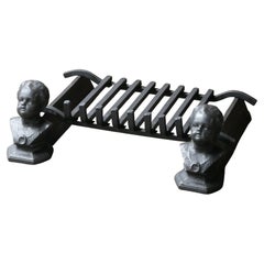 Antique French Napoleon III Fire Grate, Rejilla para Chimenea