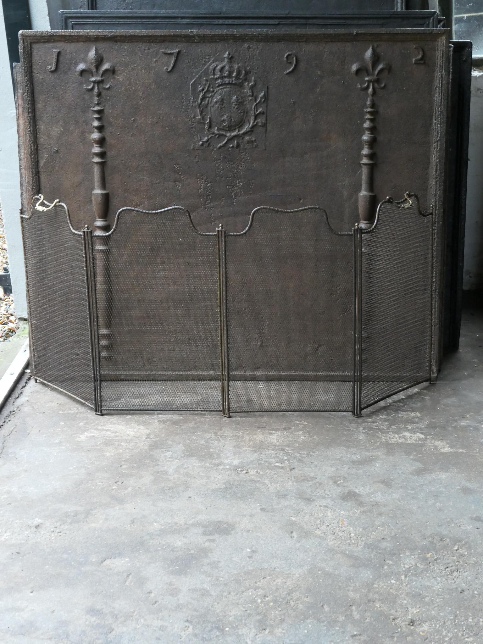 Antique French Napoleon III Fire Screen, 19th Century In Good Condition In Amerongen, NL