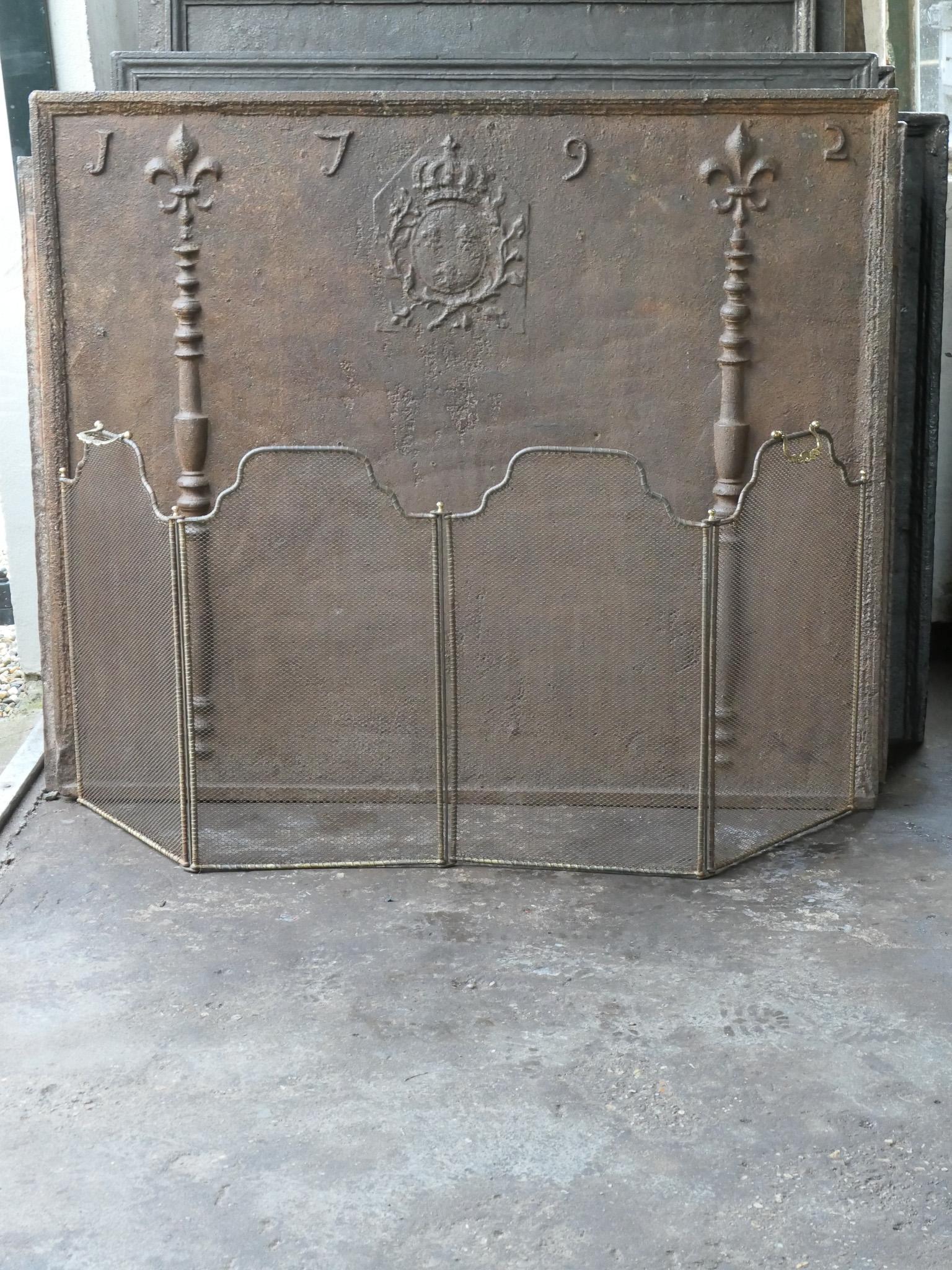 Antique French Napoleon III Fire Screen, 19th Century In Good Condition For Sale In Amerongen, NL