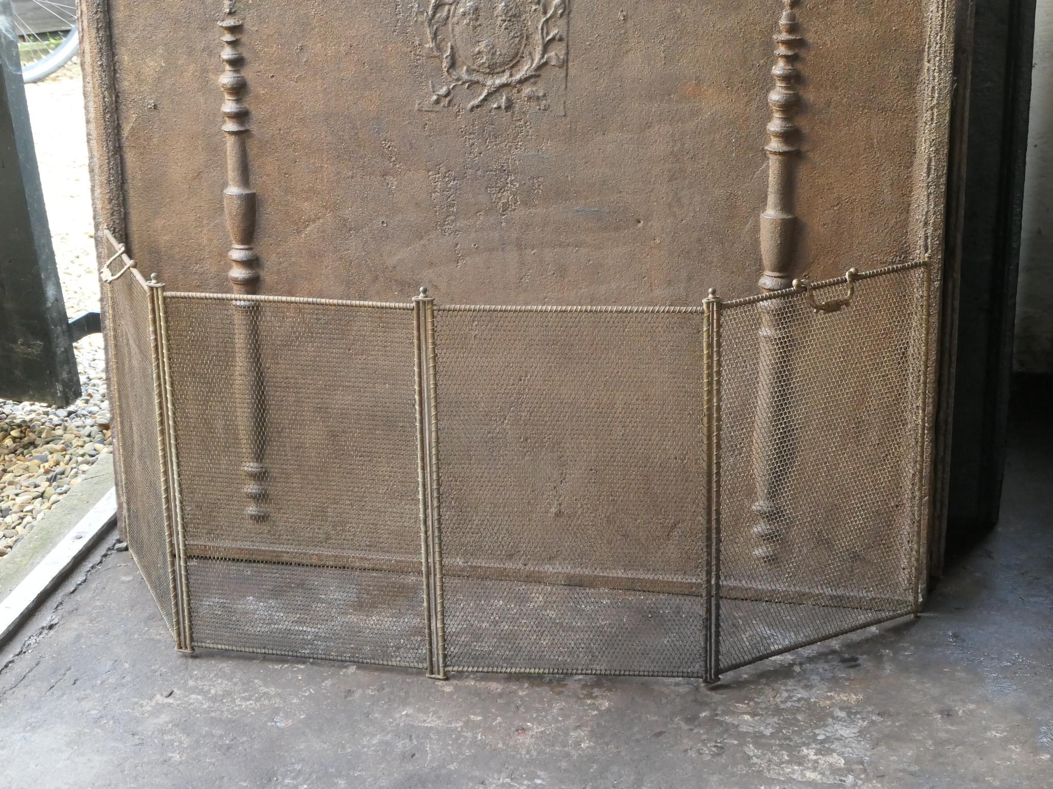 Brass Antique French Napoleon III Fire Screen, 19th Century