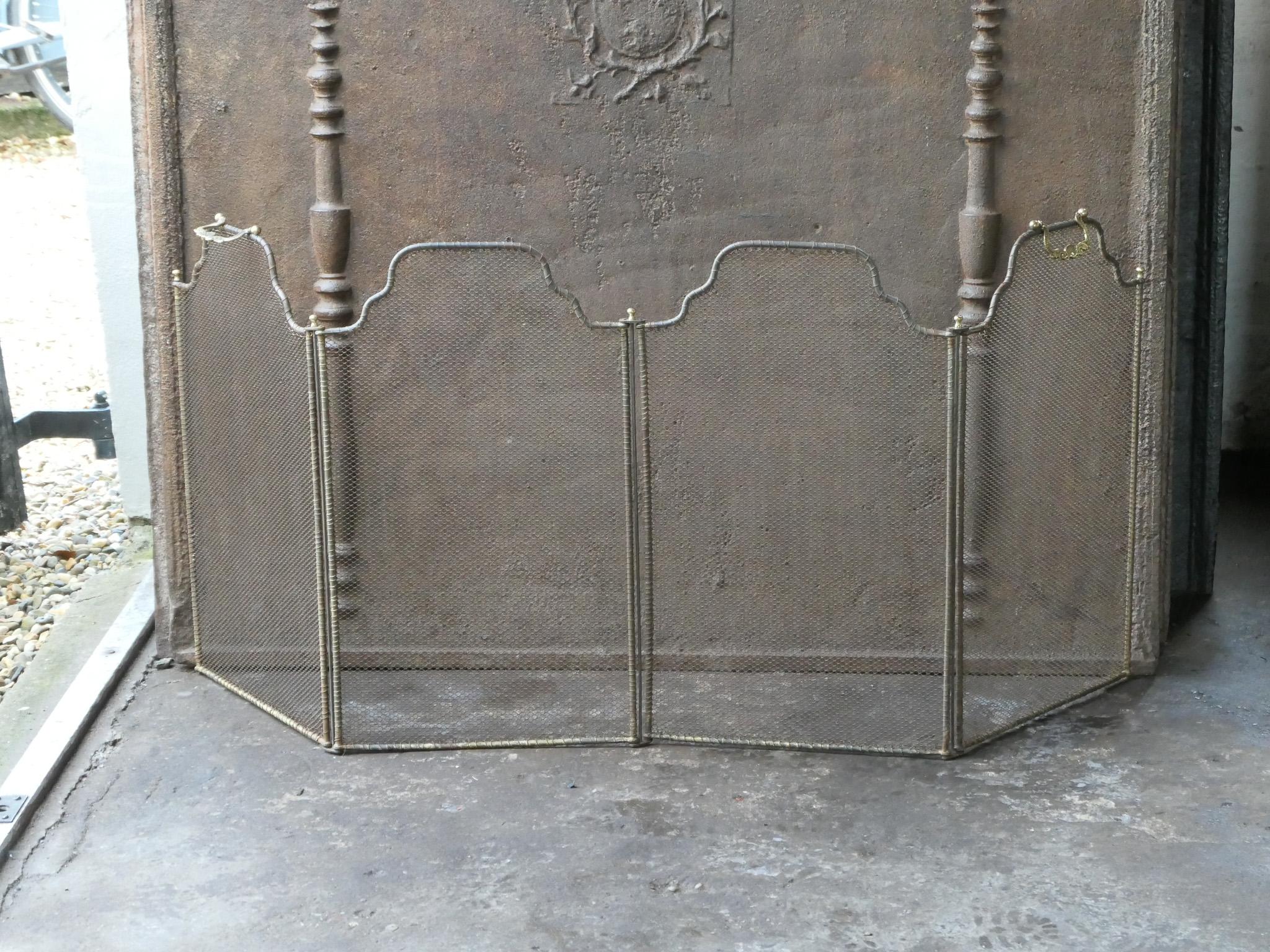 Brass Antique French Napoleon III Fire Screen, 19th Century For Sale