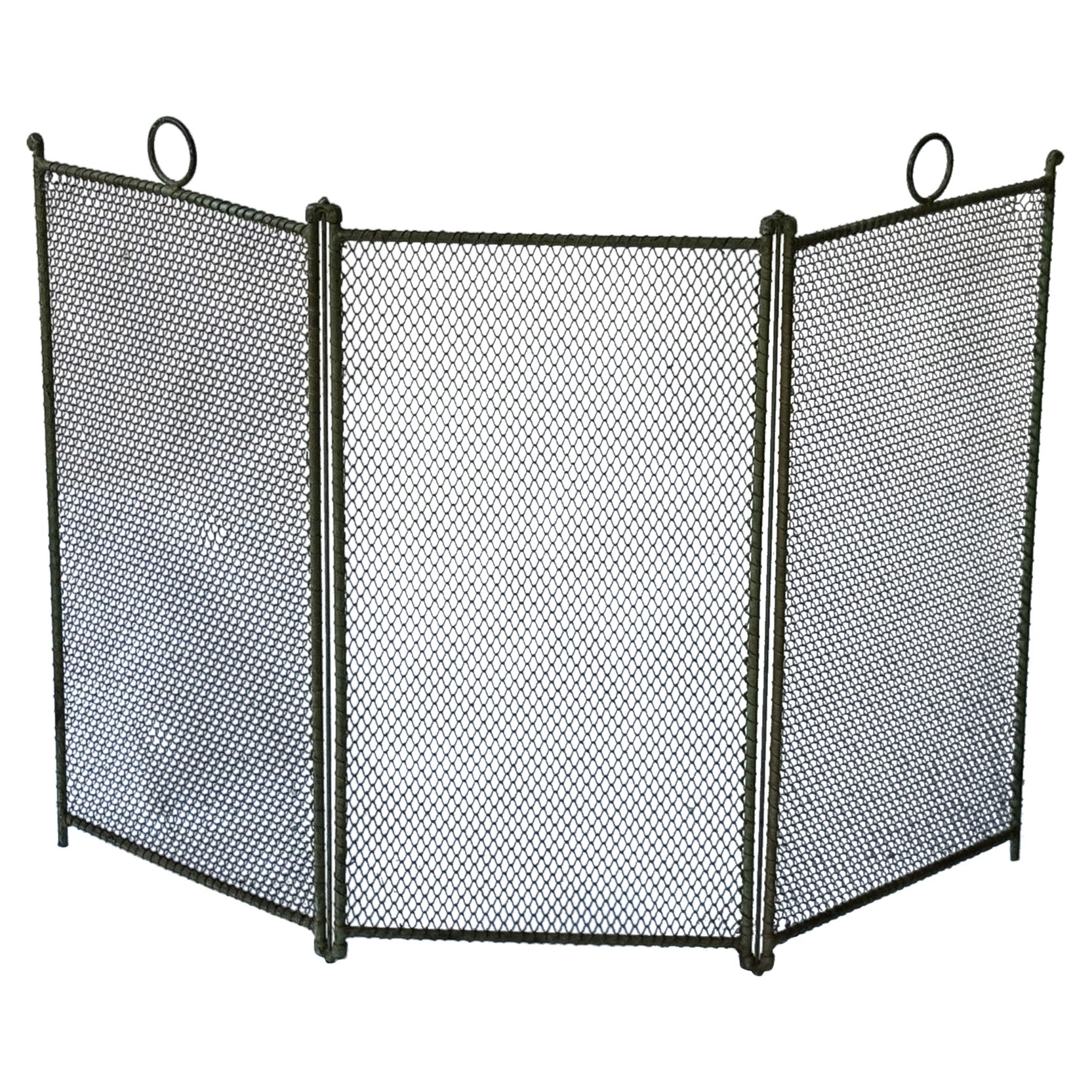 Antique French Napoleon III Fire Screen, 19th Century