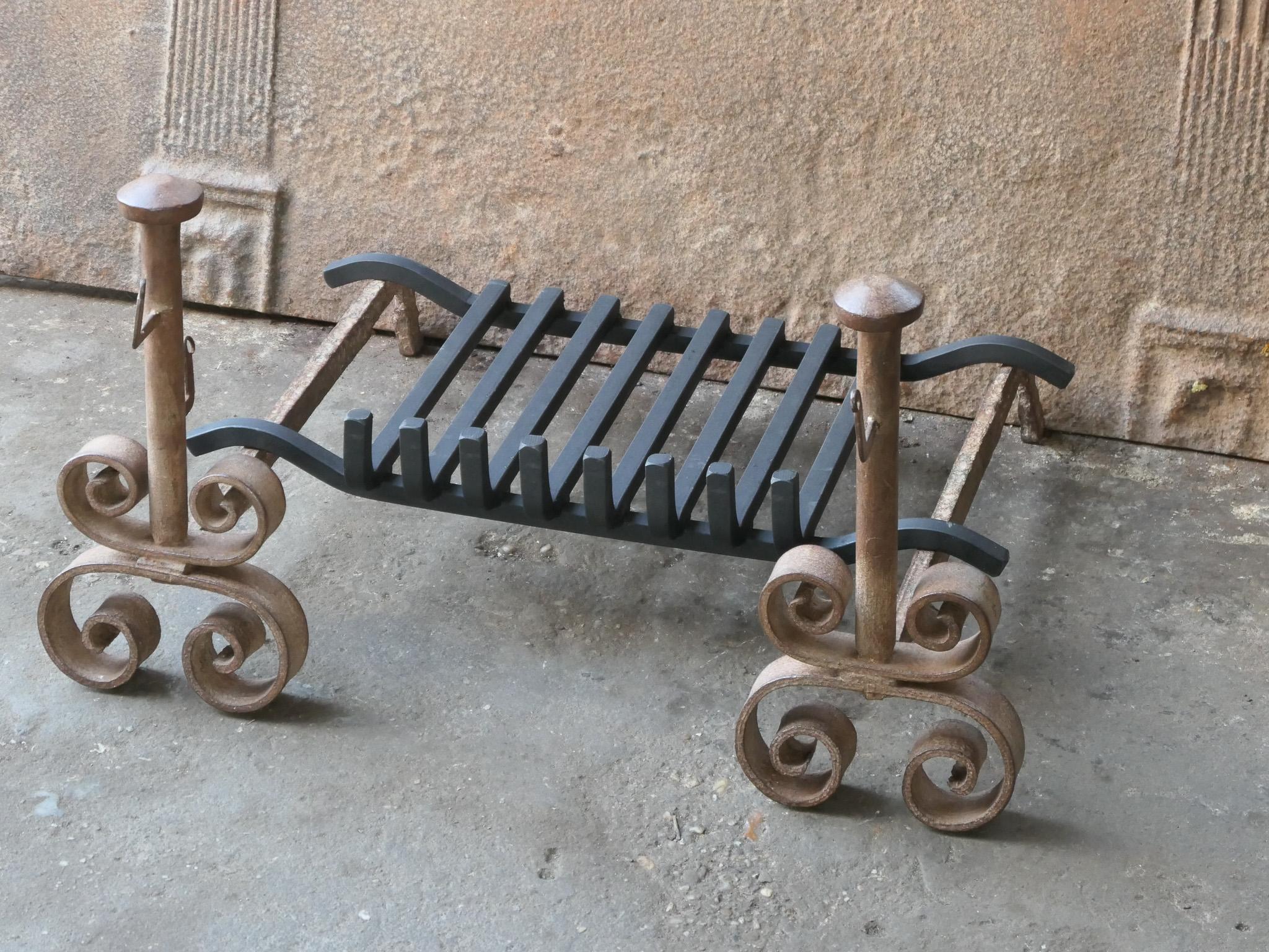 19th Century Antique French Napoleon III Fireplace Log Grate For Sale