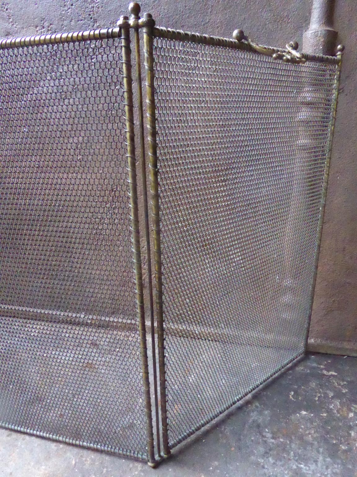 Antique French Napoleon III Fireplace Screen, Brass-colored, 19th Century 7