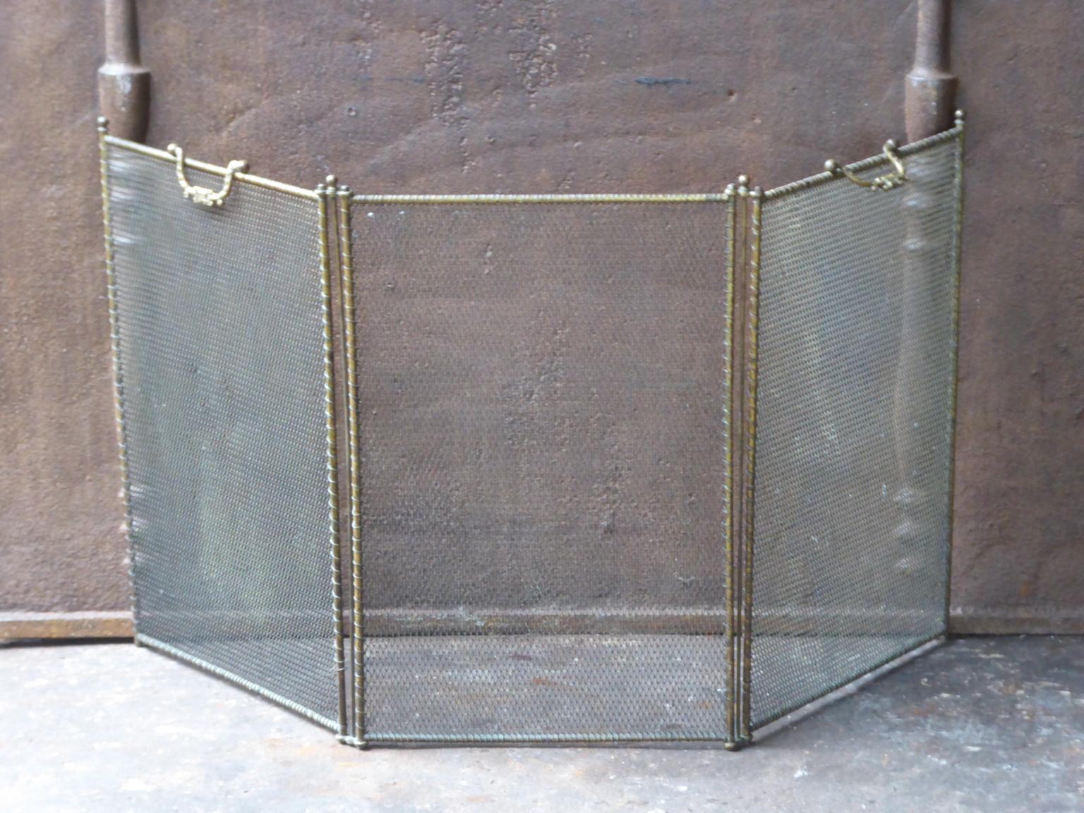 Antique French Napoleon III Fireplace Screen, Brass-colored, 19th Century 1