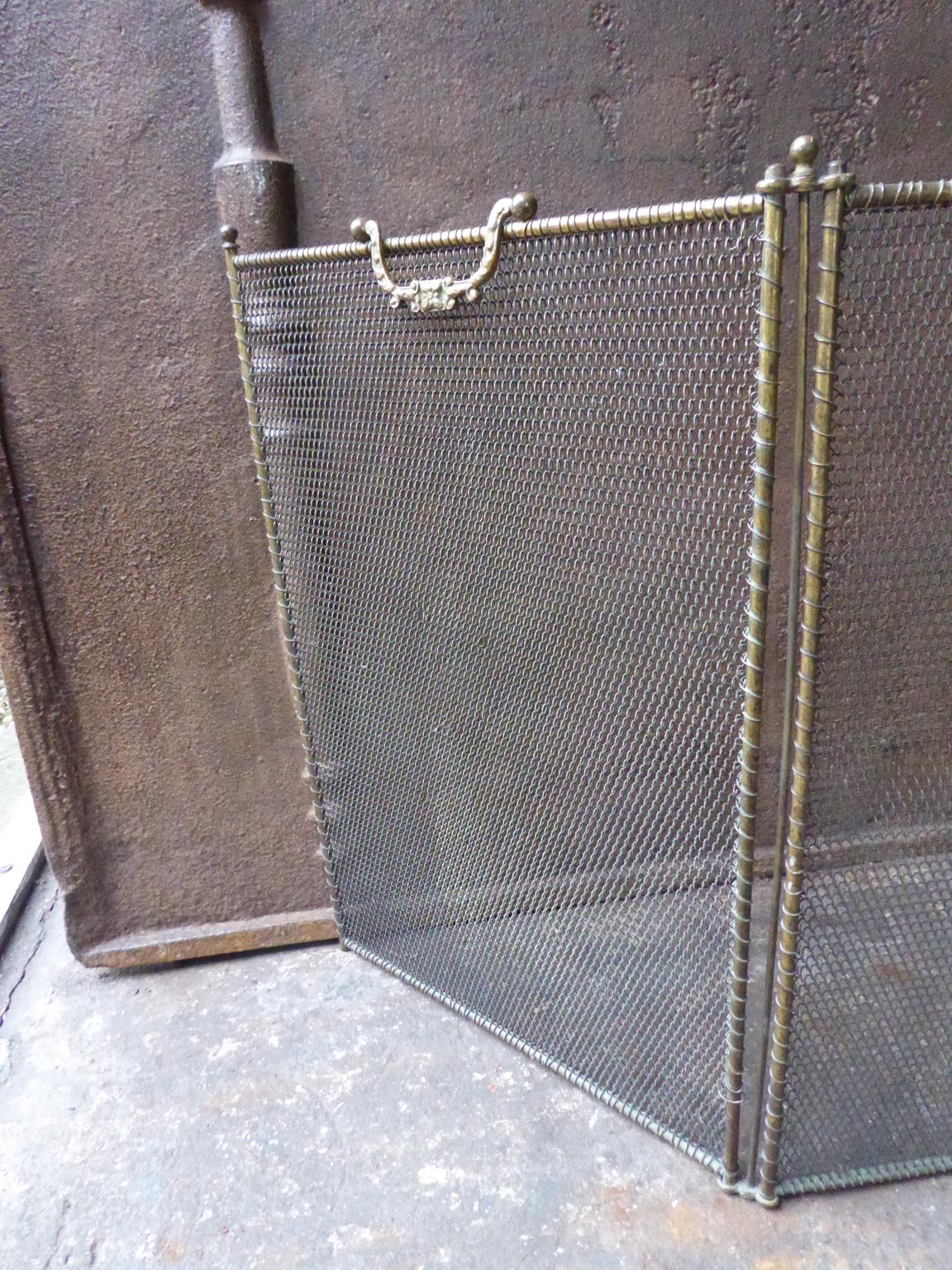 Antique French Napoleon III Fireplace Screen, Brass-colored, 19th Century 2