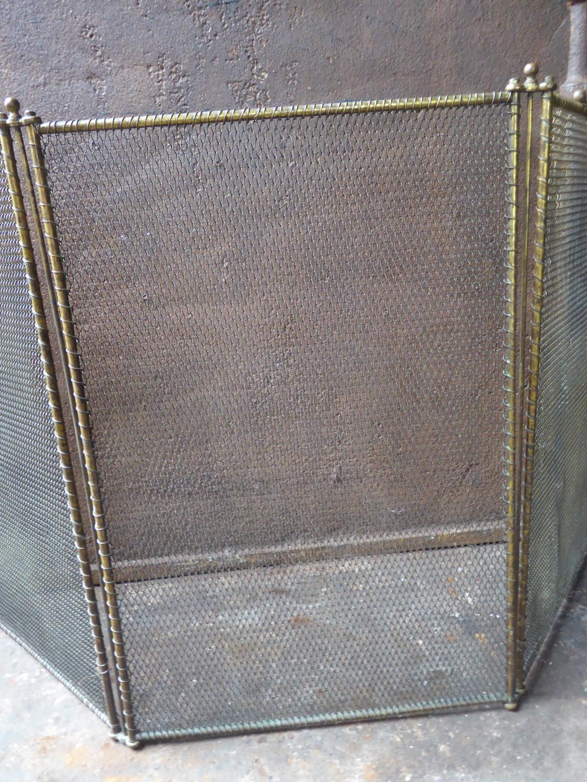 Antique French Napoleon III Fireplace Screen, Brass-colored, 19th Century 6