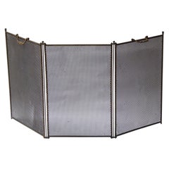 Antique French Napoleon III Fireplace Screen, Brass-colored, 19th Century Antique French Napoleon III Fireplace Screen, Brass-colored, 19th Century