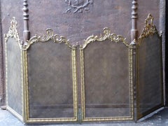 Antique French Napoleon III Fireplace Screen or Fire Screen, 19th Century