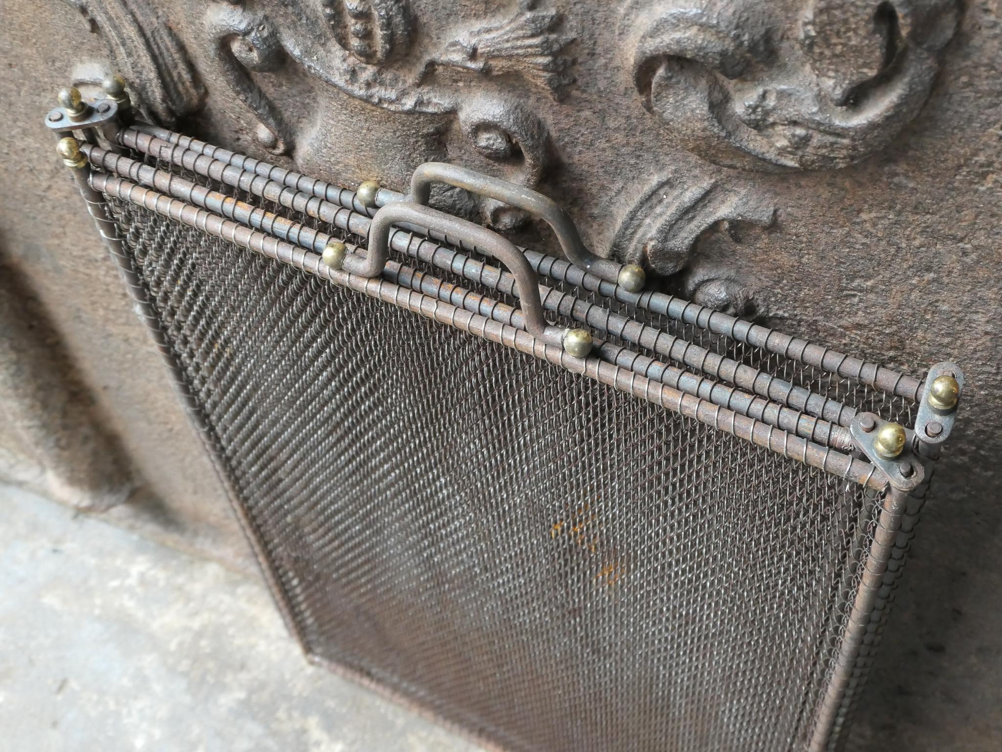 Antique French Napoleon III Fireplace Screen or Fire Screen, 19th Century In Good Condition For Sale In Amerongen, NL