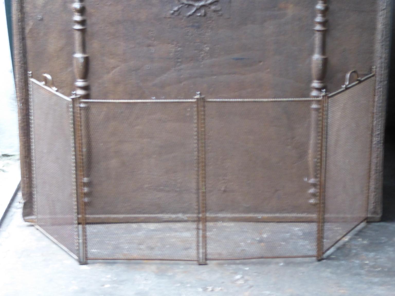 Iron Antique French Napoleon III Fireplace Screen or Fire Screen, 19th Century