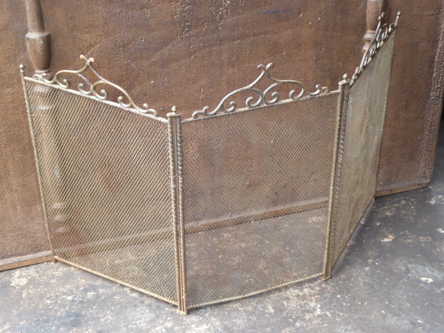 Iron Antique French Napoleon III Fireplace Screen or Fire Screen, 19th Century