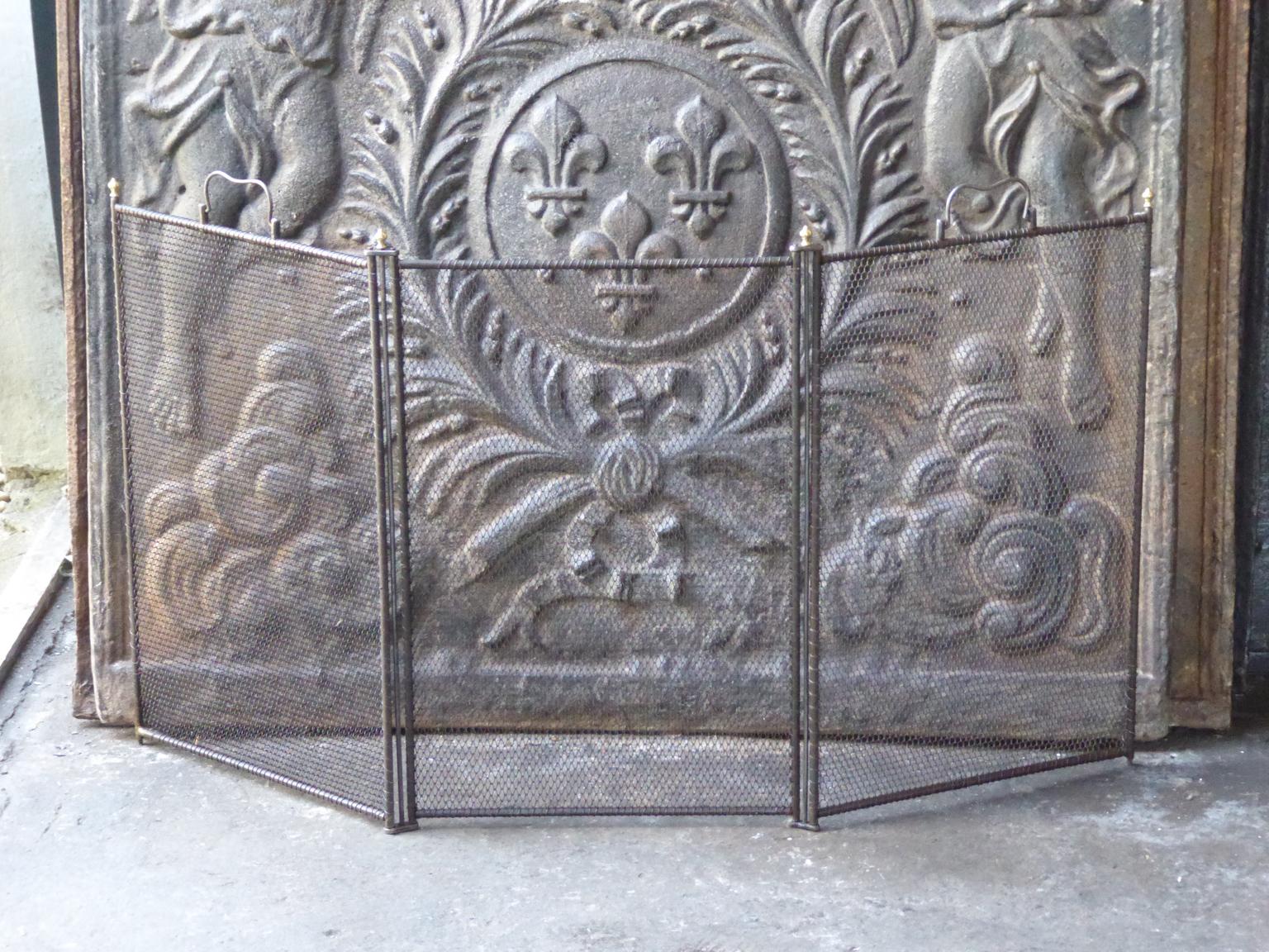 Antique French Napoleon III Fireplace Screen or Fire Screen, 19th Century In Good Condition In Amerongen, Amerongen