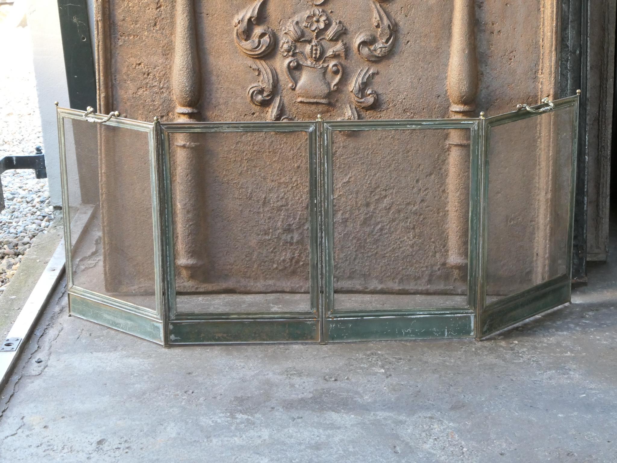 Brass Antique French Napoleon III Fireplace Screen or Fire Screen, 19th - 20th Century For Sale