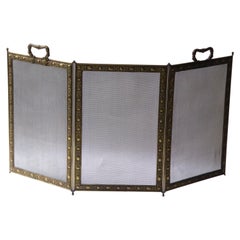 Antique French Napoleon III Fireplace Screen or Fire Screen, 19th Century