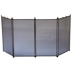 Antique French Napoleon III Fireplace Screen or Fire Screen, 19th Century