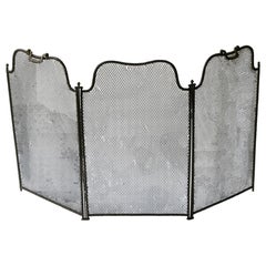 Antique French Napoleon III Fireplace Screen or Fire Screen, 19th Century Antique French Napoleon III Fireplace Screen or Fire Screen, 19th Century