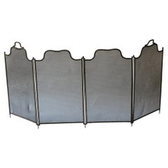 Antique French Napoleon III Fireplace Screen or Fire Screen, 19th Century