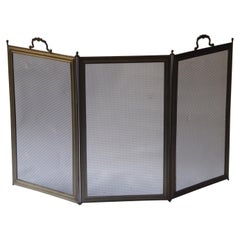 Antique French Napoleon III Fireplace Screen or Fire Screen, 19th Century