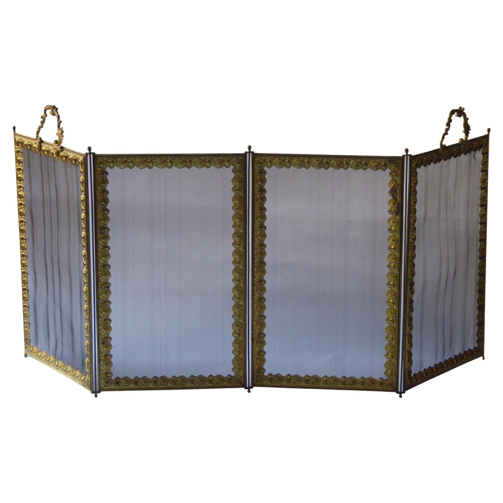 Antique French Napoleon III Fireplace Screen or Fire Screen, 19th Century