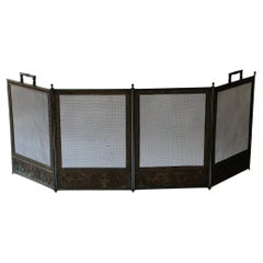Antique French Napoleon III Fireplace Screen or Fire Screen, 19th Century