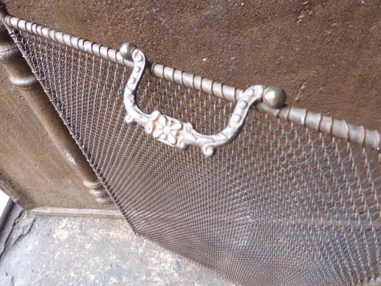 Iron Antique French Napoleon III Fireplace Screen or Fire Screen