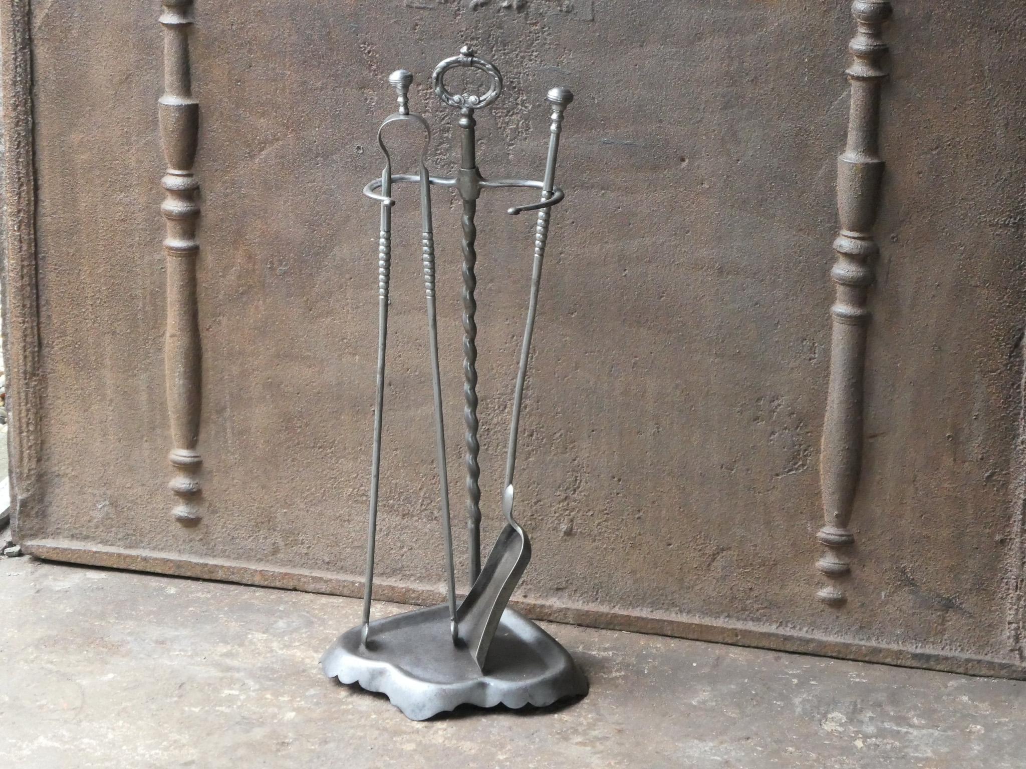 Antique French Napoleon III Fireplace Tools, 19th Century In Good Condition For Sale In Amerongen, NL