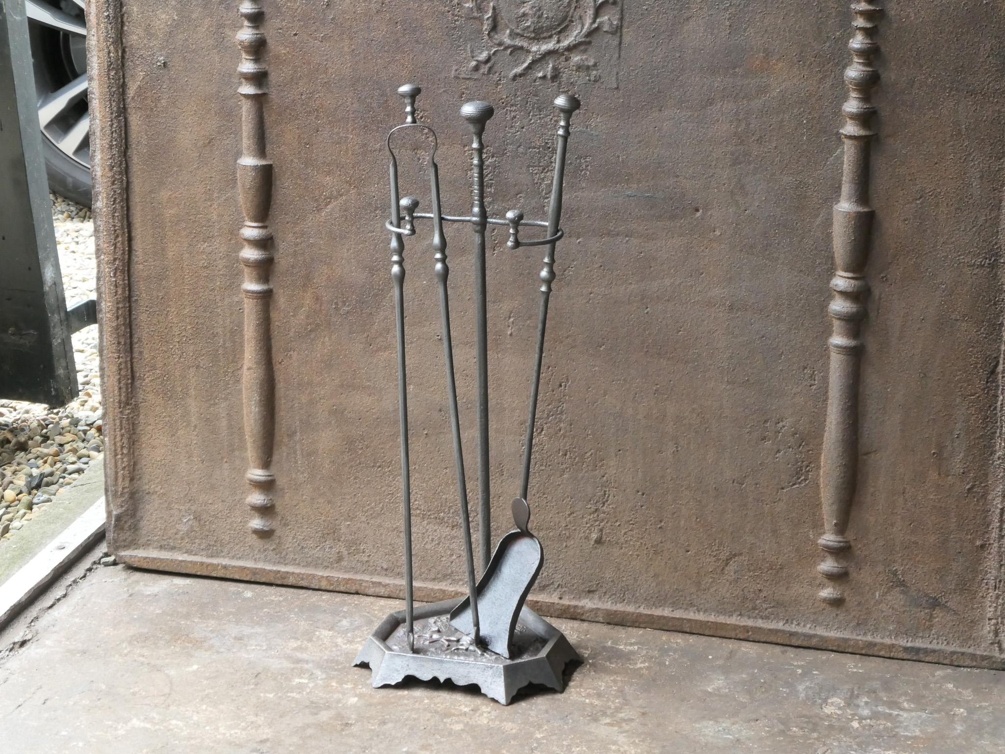 Iron Antique French Napoleon III Fireplace Tools, 19th Century For Sale