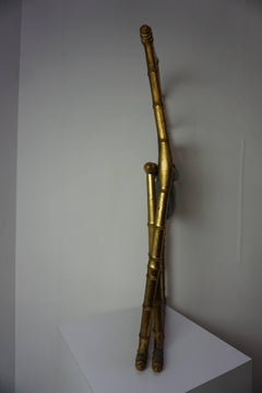 Antique French Napoleon III Folding Chair Wooden and Azure Velvet